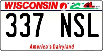 WI license plate 337NSL