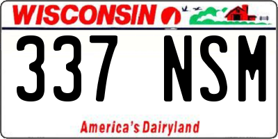 WI license plate 337NSM