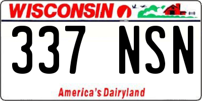 WI license plate 337NSN