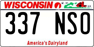 WI license plate 337NSO