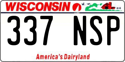 WI license plate 337NSP