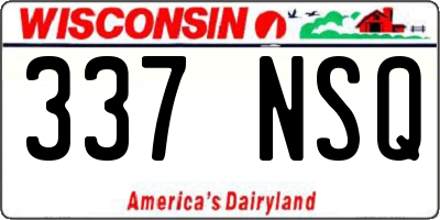 WI license plate 337NSQ
