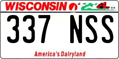 WI license plate 337NSS