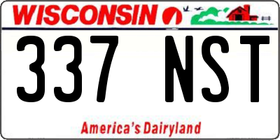 WI license plate 337NST