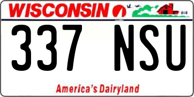 WI license plate 337NSU