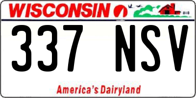 WI license plate 337NSV