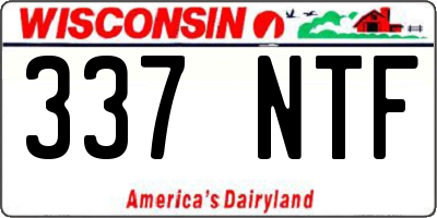 WI license plate 337NTF