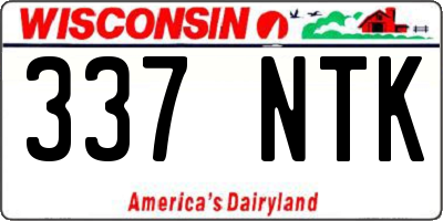 WI license plate 337NTK