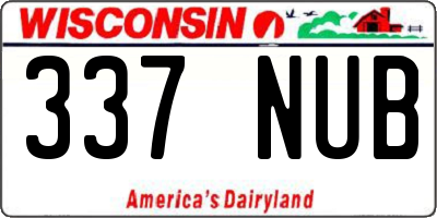 WI license plate 337NUB