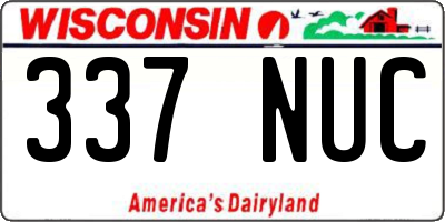 WI license plate 337NUC