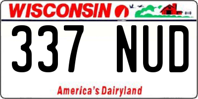 WI license plate 337NUD