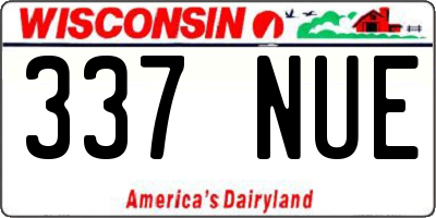 WI license plate 337NUE