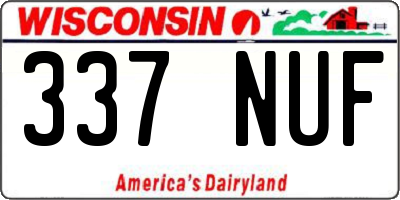 WI license plate 337NUF