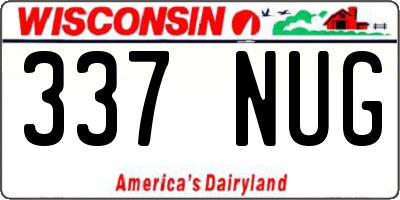 WI license plate 337NUG
