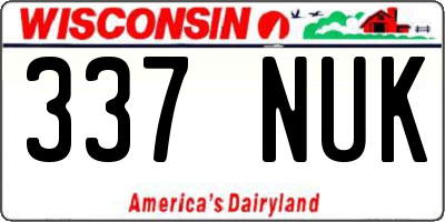 WI license plate 337NUK