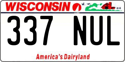 WI license plate 337NUL