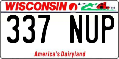 WI license plate 337NUP