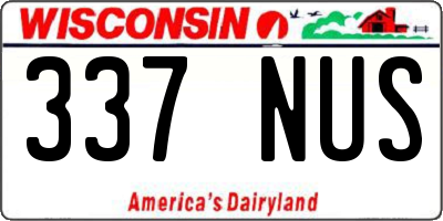 WI license plate 337NUS