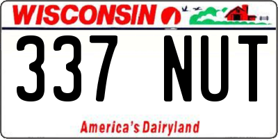 WI license plate 337NUT