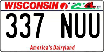 WI license plate 337NUU