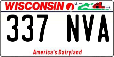 WI license plate 337NVA