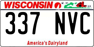 WI license plate 337NVC