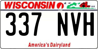 WI license plate 337NVH