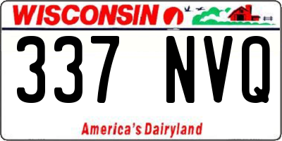 WI license plate 337NVQ