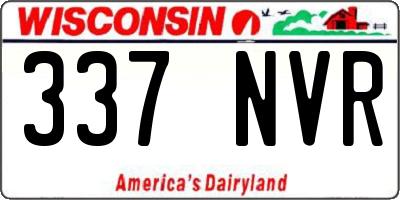 WI license plate 337NVR