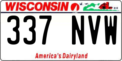 WI license plate 337NVW