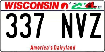 WI license plate 337NVZ