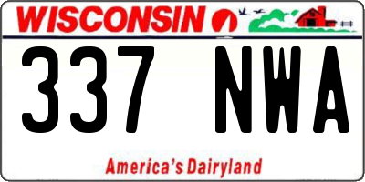 WI license plate 337NWA