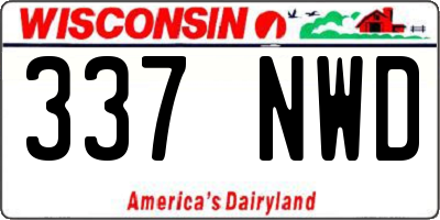 WI license plate 337NWD