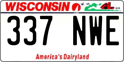 WI license plate 337NWE