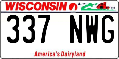 WI license plate 337NWG