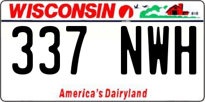 WI license plate 337NWH