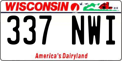 WI license plate 337NWI