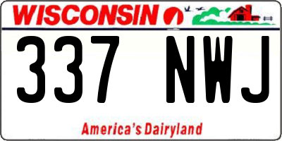 WI license plate 337NWJ