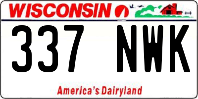 WI license plate 337NWK