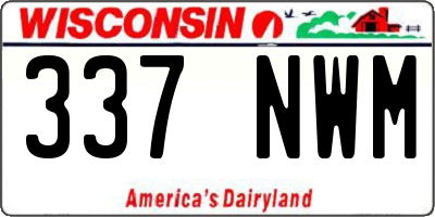 WI license plate 337NWM