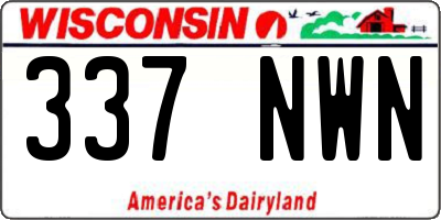 WI license plate 337NWN