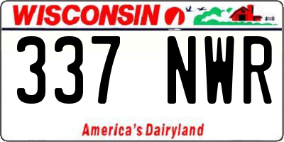 WI license plate 337NWR