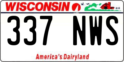 WI license plate 337NWS