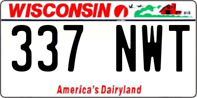 WI license plate 337NWT