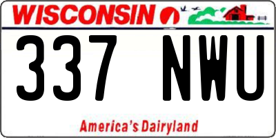 WI license plate 337NWU