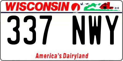 WI license plate 337NWY