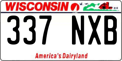WI license plate 337NXB