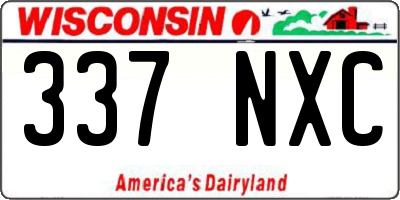 WI license plate 337NXC