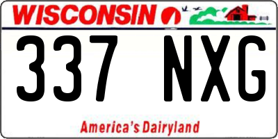 WI license plate 337NXG