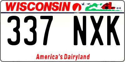 WI license plate 337NXK